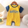 thumbnail image 2 of Splozh New Born Clothes Baby Girl 3 6 9 12 18 Months Summer Clothes for Newborn Cotton Short Sleeved Thin Romper Baby Bodysuit,Yellow,9-12 Months, 2 of 7