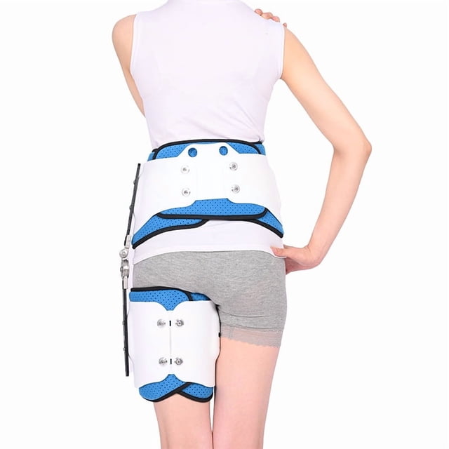 Adjustable Left Hip & Femur Support Brace - One-Piece Universal Size Orthopedic Immobilizer for Post-Surgery Recovery, Fracture Protection, and Sports Injury Prevention with Durable Material and Easy