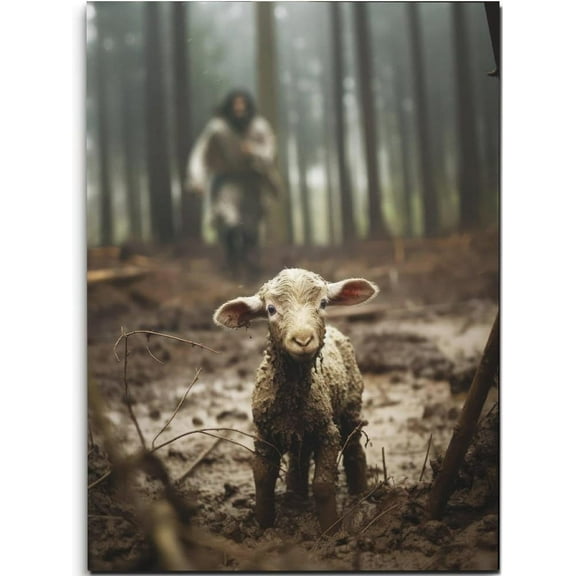 Aaheei Faith Posters Jesus and Lamb Poster Art God Posters Religious Wall Art Jesus Poster Of Christ Jesue Print Canvas Wall Decoration Yahushua Poster Painting Christian Decor