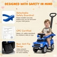 thumbnail image 3 of COCLUB 3 In 1 Push Car for Toddlers, Licensed Ford F-150 Push Car with Removable Parents Handle, Guardrails, Horn, LED Light, Toddlers Ride On Toys for Ages 18-36 Months, Blue, 3 of 8