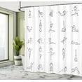 thumbnail image 5 of Ambesonne Black White Shower Curtain, Stickman Yoga Moves, 69"Wx75"L, Black White, 5 of 5