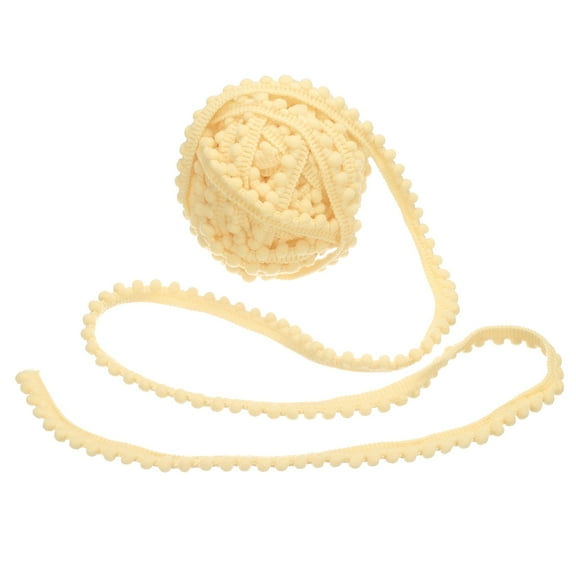 Uxcell 8.5 Yards Pom Pom Trim Ribbon, 0.5" Wide Beige Pom Pom Ball Fringe Trim Ribbon for DIY Crafts Curtain Clothes Pillow Home Decoration