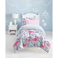 thumbnail image 2 of dream FACTORY Kids 5-Piece Complete Set Easy-Wash Super Soft Microfiber Comforter Bedding, Twin, Pink Flamingo, 2 of 4