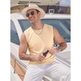 thumbnail image 3 of RICHCOIN Mens Tank Top Round Neck Sleeveless Muscle Shirts Lightweight Summer Beach Textured Tee, 3 of 7