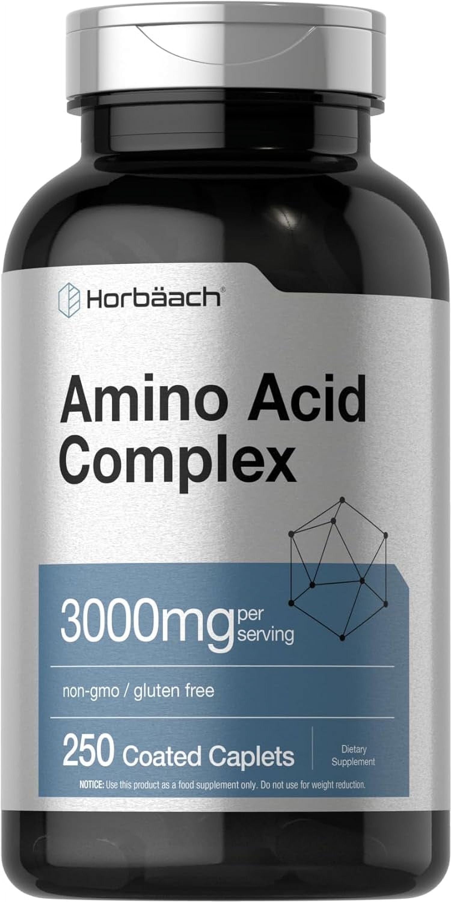 Amino Acid Complex 3000mg | 250 Caplets | For Men and Women | by Horbaach