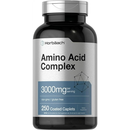 Amino Acid Complex 3000mg | 250 Caplets | For Men and Women | by Horbaach