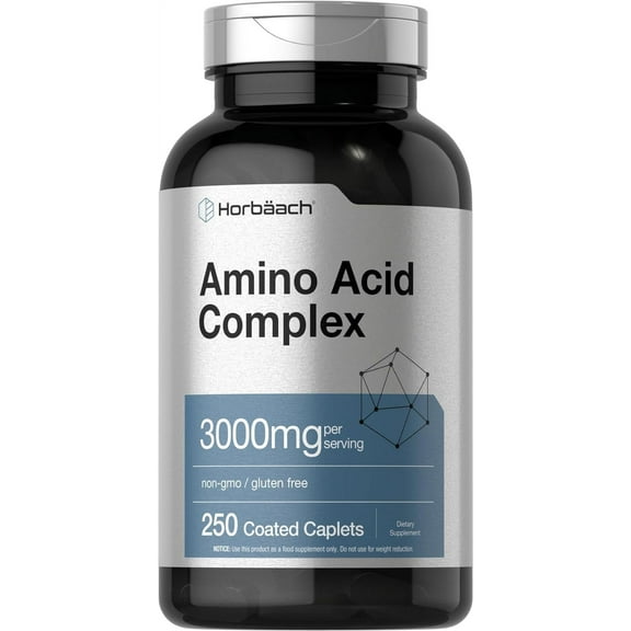 Amino Acid Complex 3000mg | 250 Caplets | For Men and Women | by Horbaach