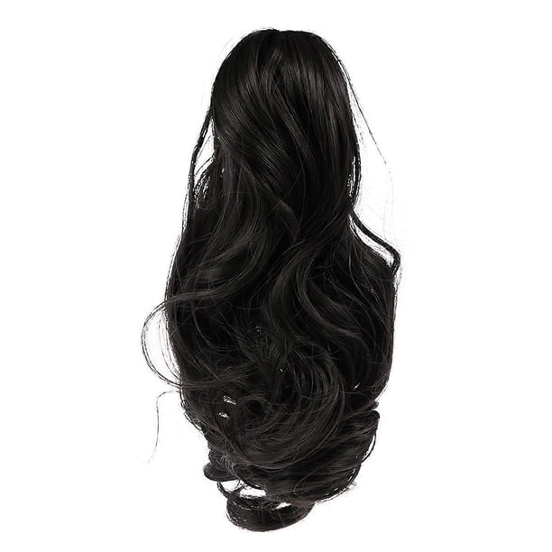 Long Wavy Ponytail Hair Extension Nature Looking Heat-Resisting Clip in Claw Synthetic Hairpiece(2#)