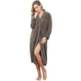thumbnail image 4 of Purcoar Women's Fleece Bathrobe Solid Durable Pockets Easy Care Robe, 4 of 10