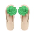 thumbnail image 2 of Women's Flower Flip Flops Flat Open Toe Summer Beach Casual Footwear Green 41, 2 of 4