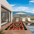 thumbnail image 3 of Aztec Southwest Outdoor Rug for Patio/Deck/Porch, Non-Slip Large Area Rug 5 x 8 Ft, Orange Black Boho Tribes Abstract Indoor Outdoor Rugs Washable Area Rugs, Reversible Camping Rug Carpet Runner, 3 of 8