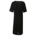 thumbnail image 3 of IROINNID Women's Short Sleeve Prints Sundress Fashion Loose Casual Dresses Round Neckline Below The Knee Dress, 3 of 7