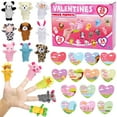 thumbnail image 1 of Litake 28Pcs Valentine Plush Animal Finger Puppets, with Heart Gift Cards, Classroom Exchange Prizes, Party Favors, Game Prizes for Kids, 1 of 8