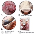 thumbnail image 3 of Designart "Romantic Pink Portrait Of A Cow I" Animals Cow Floater Framed Wall Decor, 3 of 5