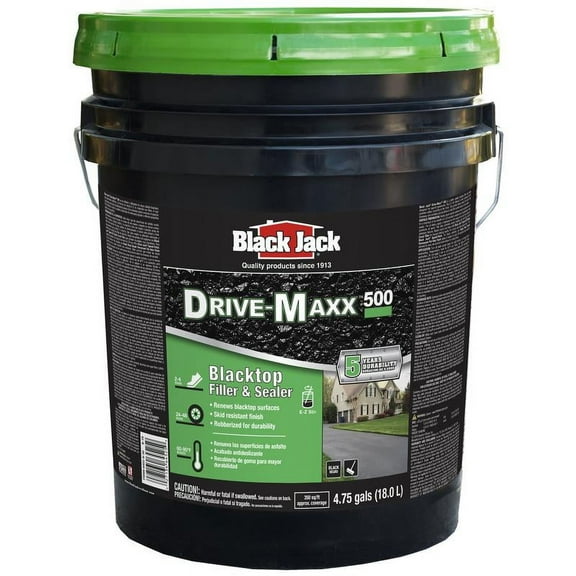 1PK Black Jack Drive-Maxx 500 Matte Black Water-Based Rubberized Asphalt Driveway Sealer 4.75 gal
