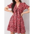thumbnail image 3 of Women's Leopard Print Tie Front Short Sleeve Mini Dress 100% Polyester Lightweight Fabric for Everyday Wear Comfort, 3 of 11