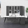 thumbnail image 4 of Wooden L Shaped Office Desks Bureau Modern Multifunctional Drawers Office Desks Keyboard Reception Scrivania Angolare Furnitures My Lux Decor Round, 4 of 24
