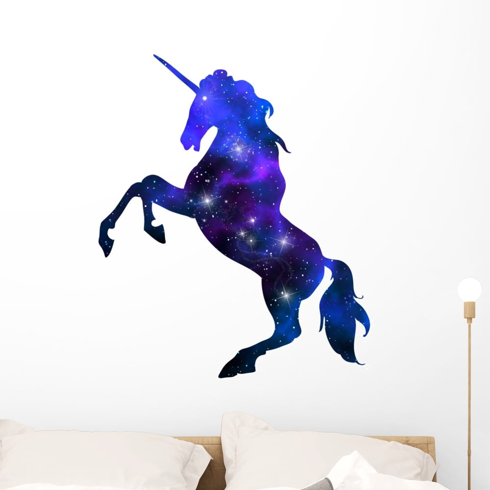 Rearing Galaxy Unicorn Silhouette Wall Decal Wallmonkeys ...