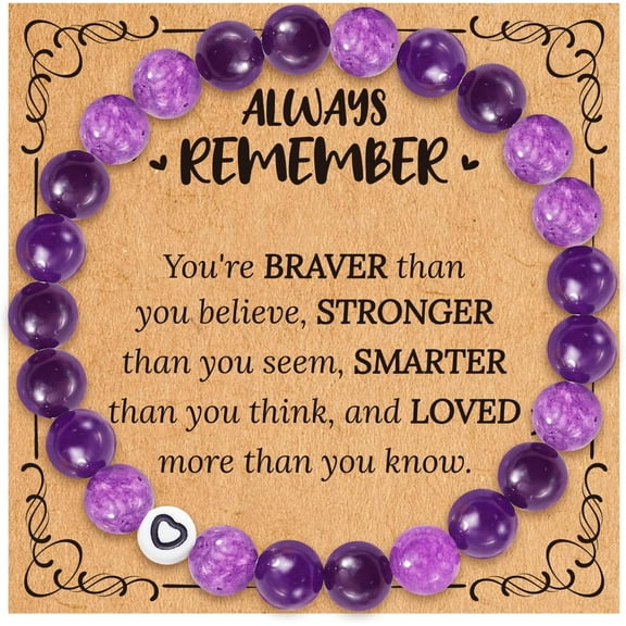 Amethyst Bracelets Gifts for Ladies - Heart Shaped Cute Bracelets Healing Bracelets Christmas Gifts Bracelets Gifts for Mums Grandmothers Nieces Aunts Daughters Granddaughters