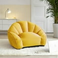 Urban Shop Velvet Plush Bean Bag Sofa Chair for Kids & Adults, Yellow