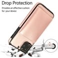 thumbnail image 2 of Card Slot Holder Wallet Case Compatible with iPhone 12/iPhone 12 Pro 6.1 inch 2020, Premium PU Leather Case Kickstand with Hidden Magnetic Closure Shockproof Protective Cover - Rose Gold, 2 of 10