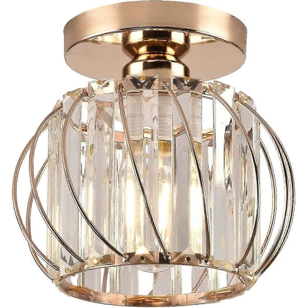 TTMA Chandelier Crystal Ceiling Lighting Fixture, Small LED Recessed Ceiling Light for Kitchen, Dining Room, Living Room (Gold)