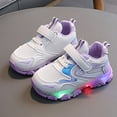 thumbnail image 3 of B91xZ Girls Sneakers Boys Baby Luminous Children Sport Light Shoes Kids Bling Girls Baby Shoes Toddler Running Shoes (Purple,11.5), 3 of 7