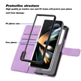 thumbnail image 2 of Mantto Wallet Case For Samsung Galaxy Z Fold 3,Luxury Leather Magnetic Flip Card Slots Stand 360 Protection Shockproof Soft TPU Cover with Detachable Wrist Strap.For Samsung Galaxy Z Fold 3,Purple, 2 of 5