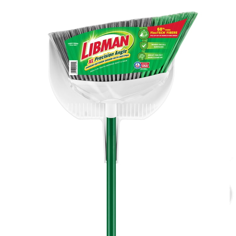 Libman Extra Large Angle Broom, Clean Fibers Dustpan - Walmart.com