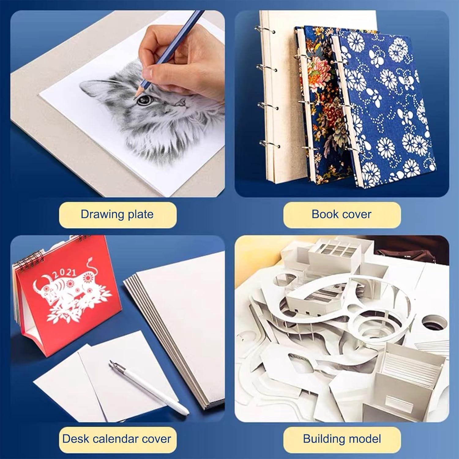 11.7 x 8.2” Book Board, 6pcs 79PT Rectangle Binders Board for Book Binding Heavy Weight Brown Kraft Cardboard Paper Board for Scrapbooking Picture Frame Backing Invitations