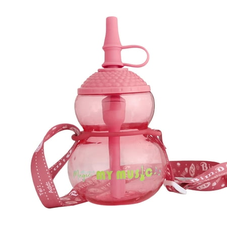 

Kripyery 480ml Kids Bottle Gourd Shape Leak-proof Portable Children Straw Water Cup Birthday Gift