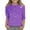 Purple, variant on Girls Blouse 3/4 Sleeve 3/4 Sleeve Blouses Trendy Loose Casual Printed T-Shirt Kids Top Girl's Clothing 3/4 Length Sleeve Kids Tops Purple-4