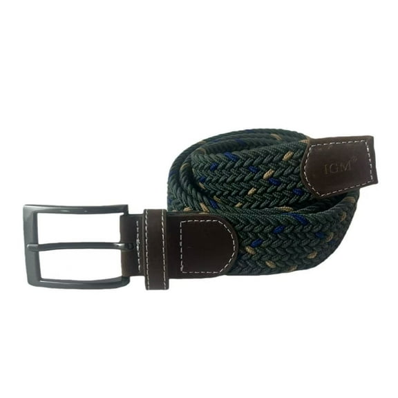 Elastic Pin Buckle Military Green Braided Casual Stretch Belts, Belt length 43", 1 pc