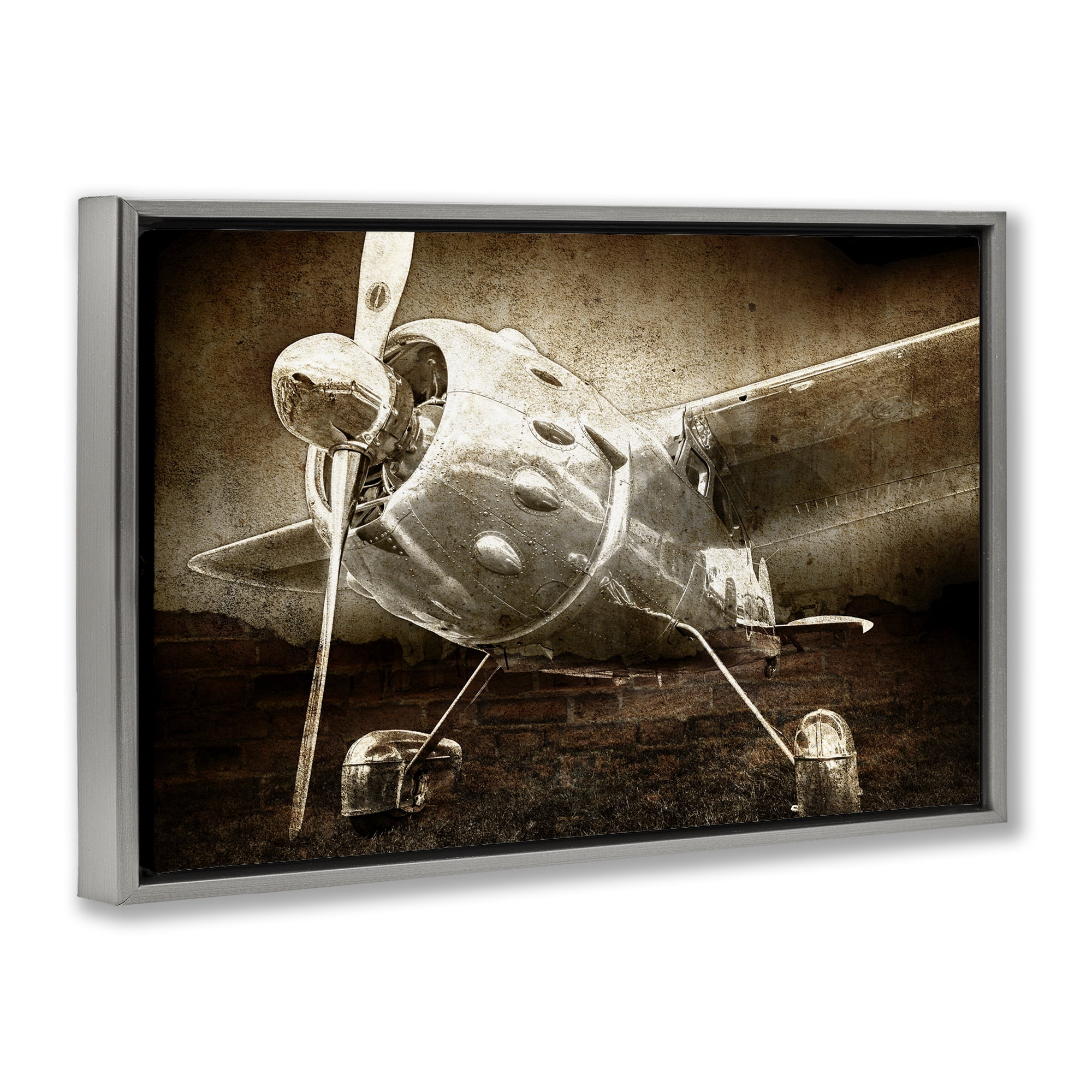 Stupell Industries Taking Flight Vintage Gray Framed Floater Canvas Wall Art, design by Kim Allen