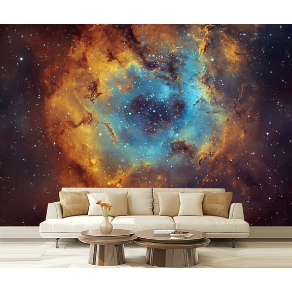 Peel and Stick Wallpaper Rosette Nebula NGC 2237 Caldwell 49 constellation Monoceros HST Modern Art Wall Mural Decor Self Adhesive and Removable 69in x 98in