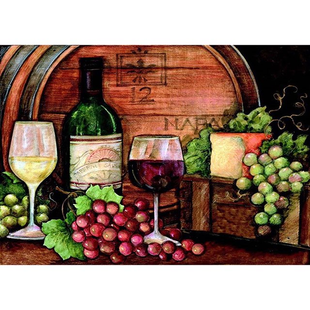 Pintura de diamante (DB2988) 5D DIY Kits de bordado de copa de vino cuadrada (LG181) 20X30cm FLhrweasw Nuevo