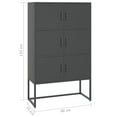 thumbnail image 4 of vidaXL Highboard Anthracite 80x35x135 cm Steel, 4 of 5