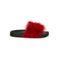 thumbnail image 2 of Refresh Fluffy Faux Fur Open Toe Slides 20098, 2 of 6