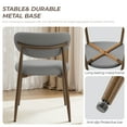 thumbnail image 7 of Dining Chairs,Wide Backrest Ergonomic Fabric Upholstered with Wood Grain Metal Legs & Non-Slip Pads for Home and Restaurant, Set of 2, Light Grey, 7 of 7