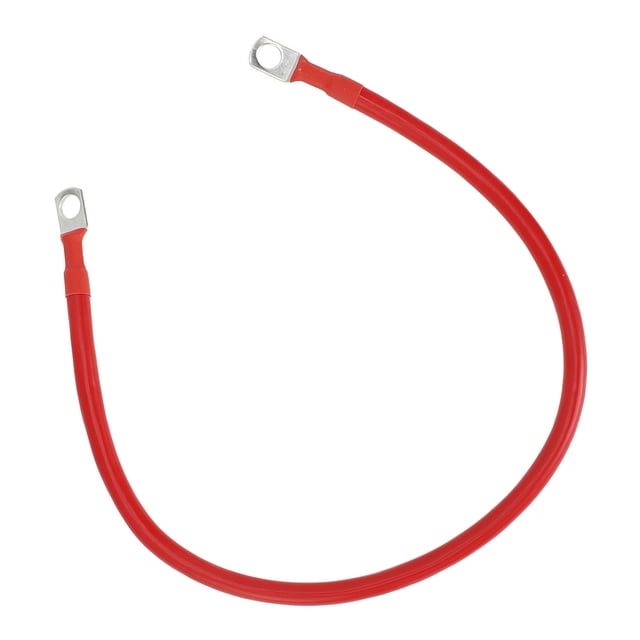1 Pc Cable de inversor de batería 6 AWG Gauge 1.5FT 5/16" Terminal Cable de batería Universal para automóvil, vehículo, barco, RV, solar, cobre estañado rojo
