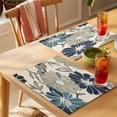 thumbnail image 4 of Green Blue Floral Placemats Set of 12, Spring Vintage Flower Botanical Blossom Farmhouse Non-Slip Place Mats Washable Table Mats for Kitchen Dining Table Decorations Indoor/Outdoor, 4 of 9