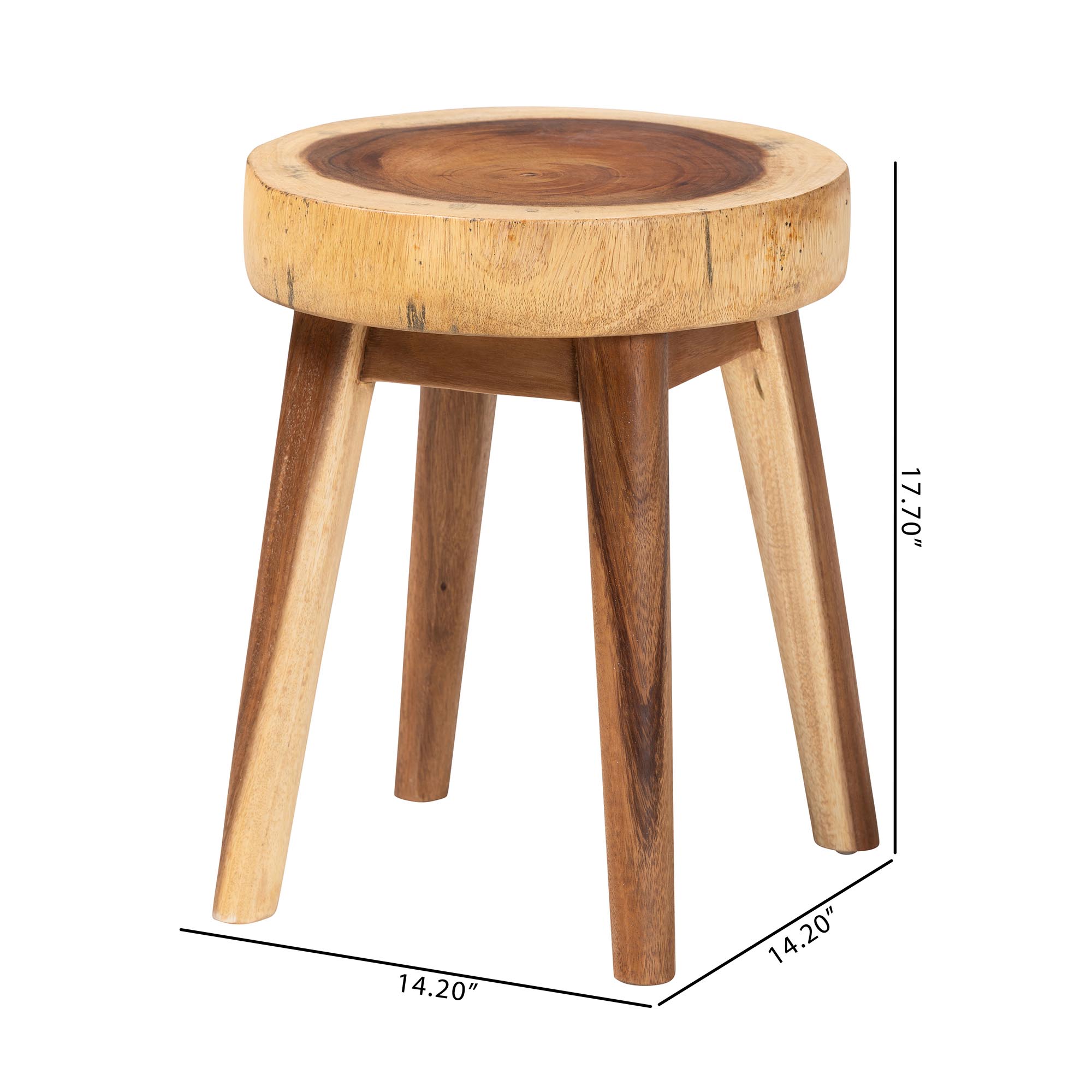 bali & pari Jia Rustic End Table, Natural Brown