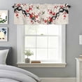 thumbnail image 3 of Spring Window Valance for Kitchen, Oriental Traditional Red Plum Blossoms Birds Ethnic Linen Rod Pocket Short Curtain for Small Windows, Light Filtering Decorative Valance, 42 x 18 Inch, 1 Panel, 3 of 9