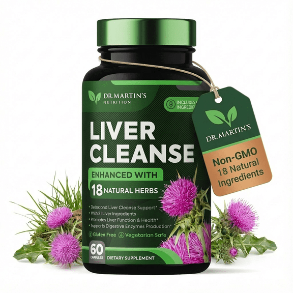 Liver Cleanse Detox & Support Supplement with 21 Ingredients For Your liver Including Milk Thistle, Artichoke, Dandelion Extract | Promotes Liver Function, Gut & Digestive Health