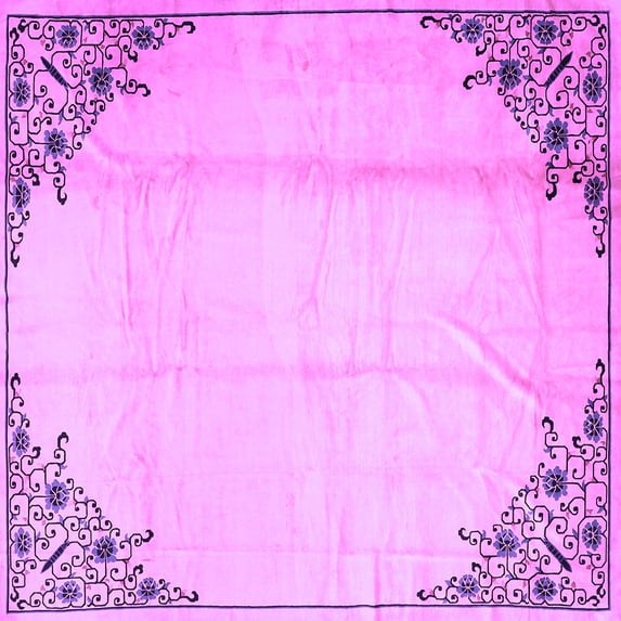 Ahgly Company Indoor Square Persian Purple Traditional Area Rugs, 3' Square