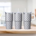 thumbnail image 2 of 20oz Insulated Coffee Cup with Lid and Straw, Bohemian Stainless Steel Tumbler, Double Wall Vacuum Travel Mug, Leakproof Thermal, 2 of 5