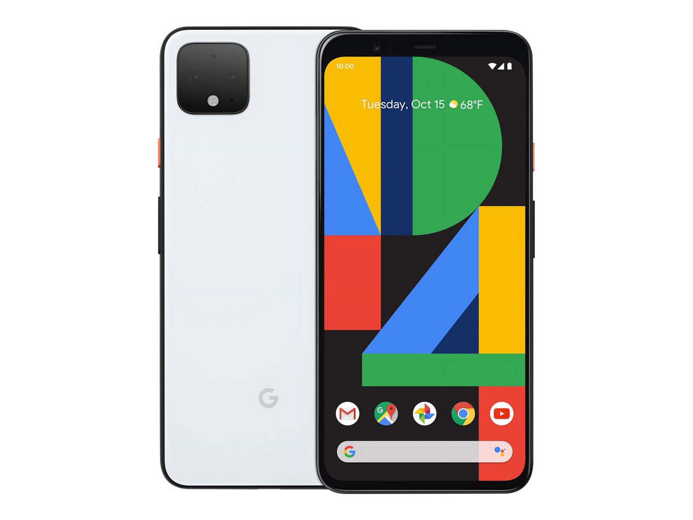 Google Pixel 4 XL - 4G smartphone - RAM 6 GB / Internal Memory 64 GB - OLED display - 6.3" - 2x rear cameras 12.2 MP, 16 MP - front camera 8 MP - clearly white - image 2 of 3