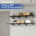 thumbnail image 6 of WORKPRO Garage 2-Tiers Metal 12.99"W x 4.53"H Storage Shelves Holds up to 800 lb Maximum Load Weight Capacity, Black, 6 of 8