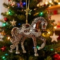 thumbnail image 2 of 2026 Chinese Zodiac Horse Christmas Tree Ornament, 2D Acrylic Equestrian Racing Rider Gift with Rhinestones for Women & Girls, 3.15 Inch, 2 of 8