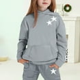 thumbnail image 2 of Byoo Toddler Girls Outfits Set Solid Color Hoodie Sweatshirt Joggers Comfy Sweatsuit Sets Winter Tracksuit Sets, 2 of 4